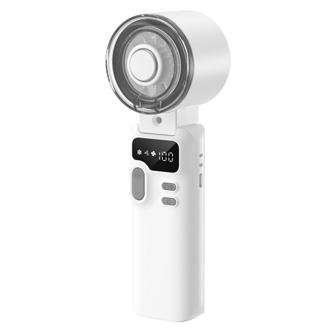 Cooling portable rechargeable handheld fan with LCD display adjustable speed and foldable clip Kalsten