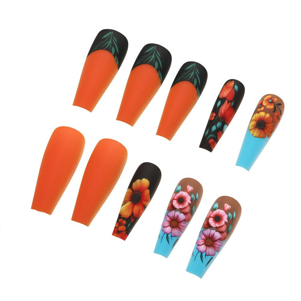 Art Nail Set with Floral Patterns Kalsten