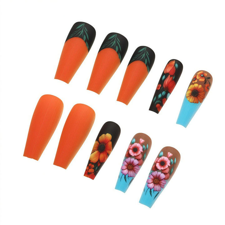 Art Nail Set with Floral Patterns Kalsten
