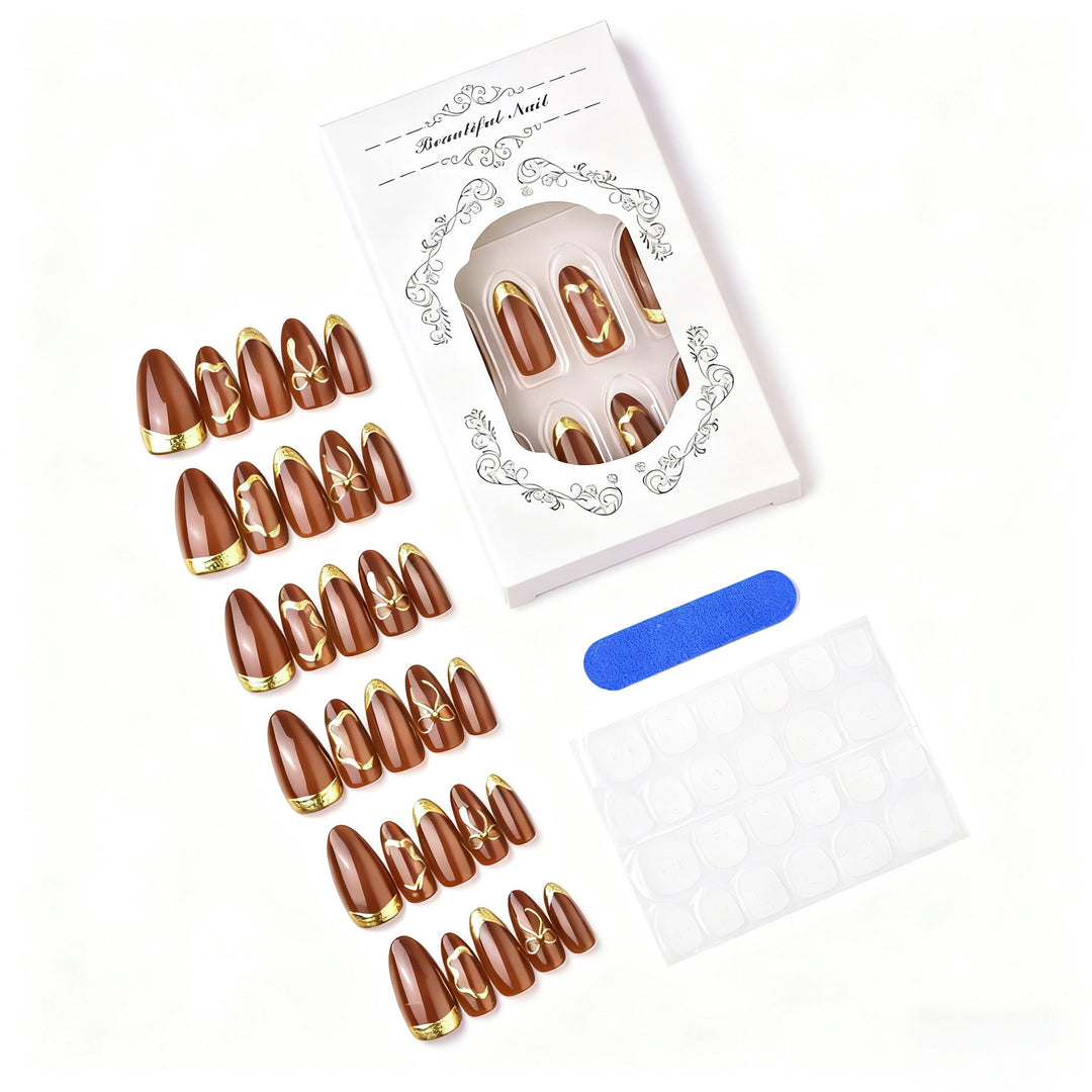 Decorative Metallic Accent Press-On Nail Set