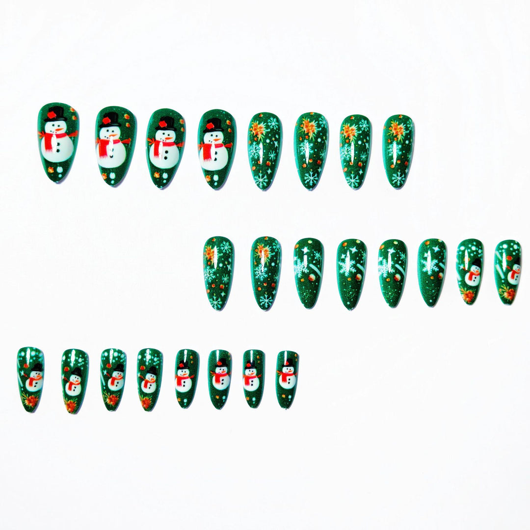Artificial nails with festive snowman design Kalsten