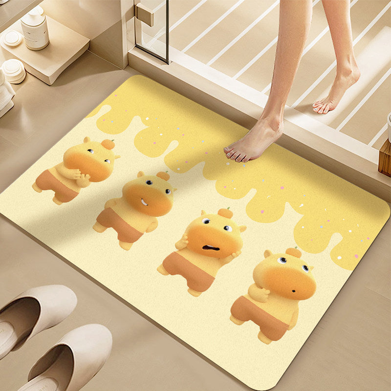 Playful Cartoon-Themed Bath Mat