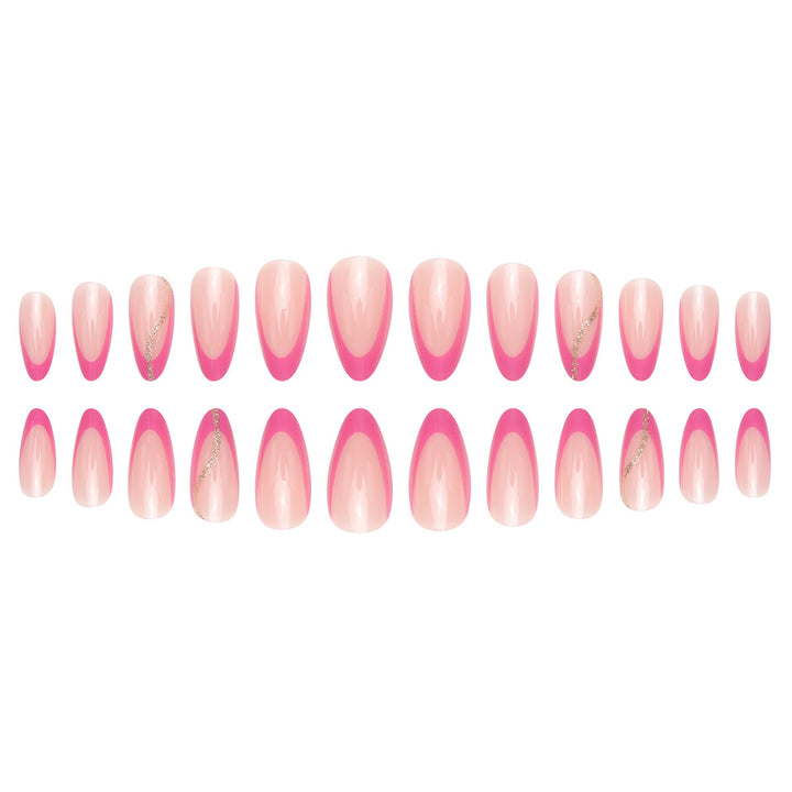 Elegant Stiletto Press-On Nails with Pink Ombre Design Kalsten