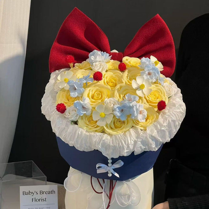 Artificial Floral Arrangement with Bow Accent