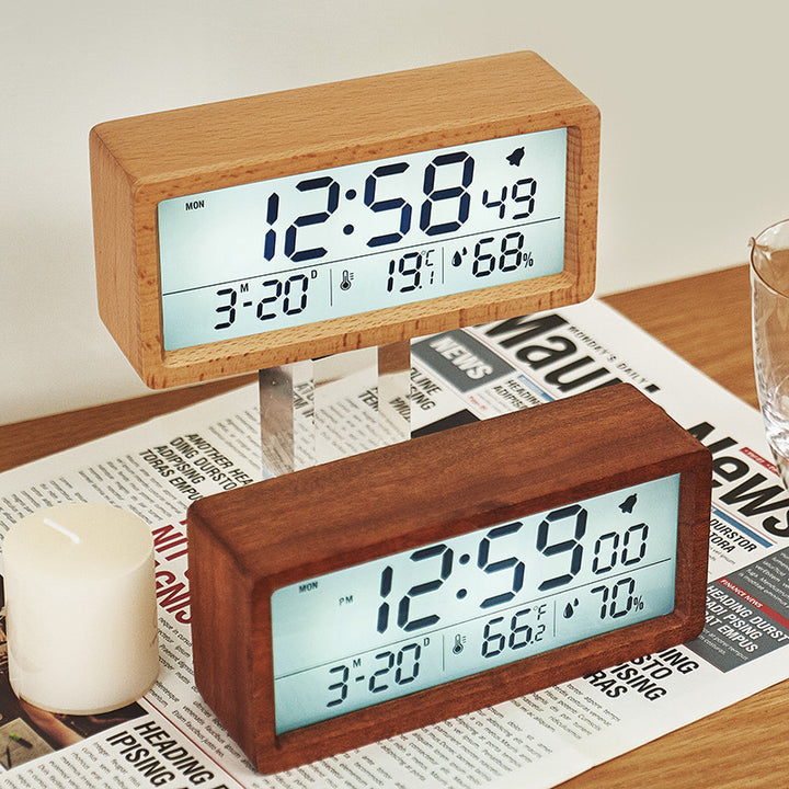 Digital alarm clock with wooden case Kalsten