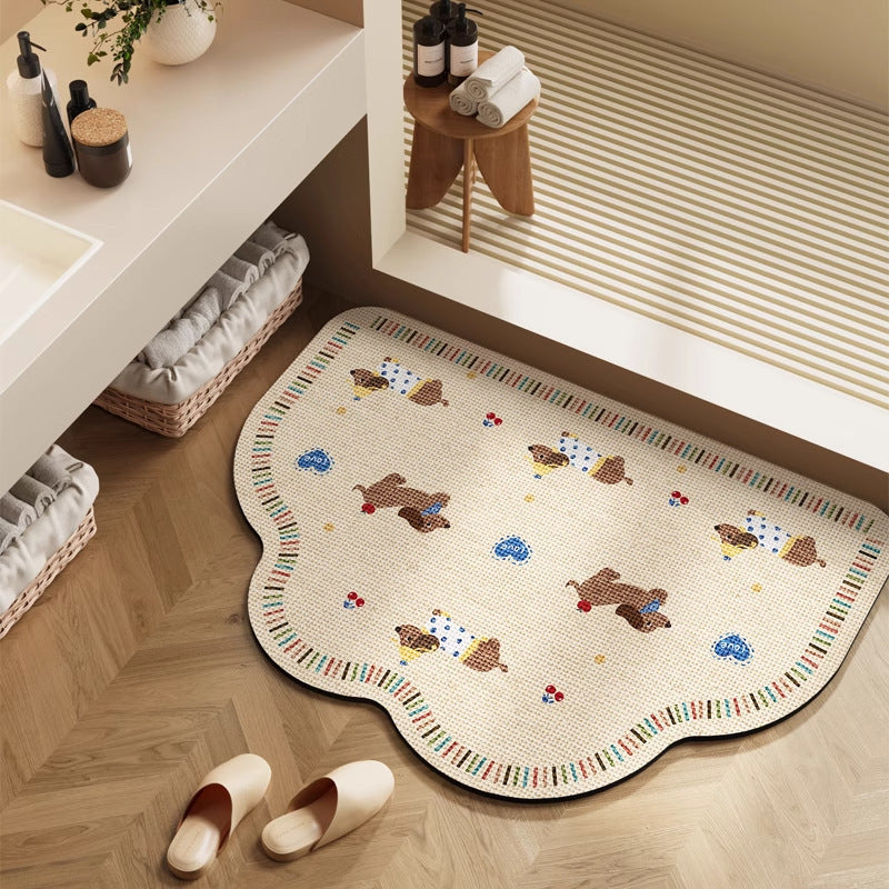 Playful Cartoon Character Bath Mat