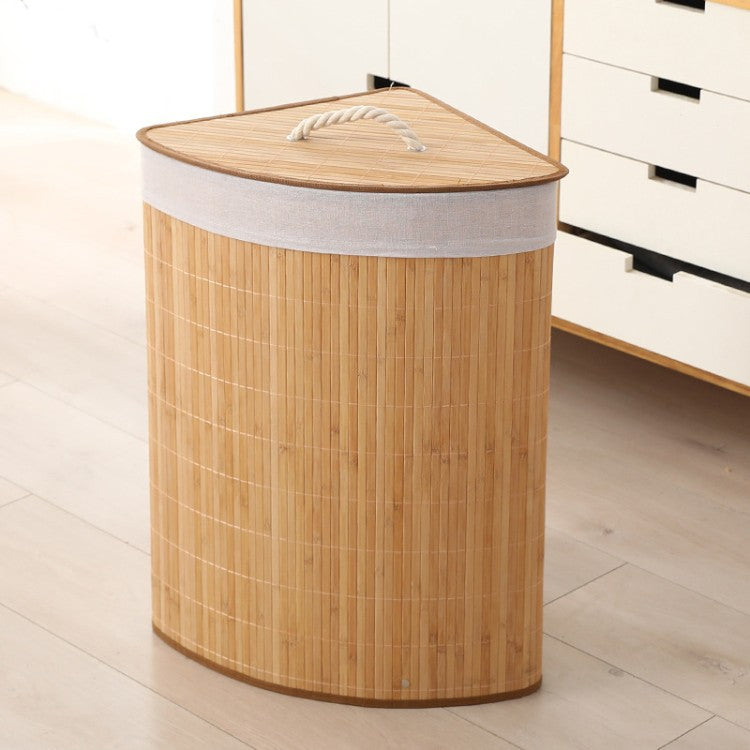 Premium laundry basket with dividers and handcrafted bamboo frame Kalsten