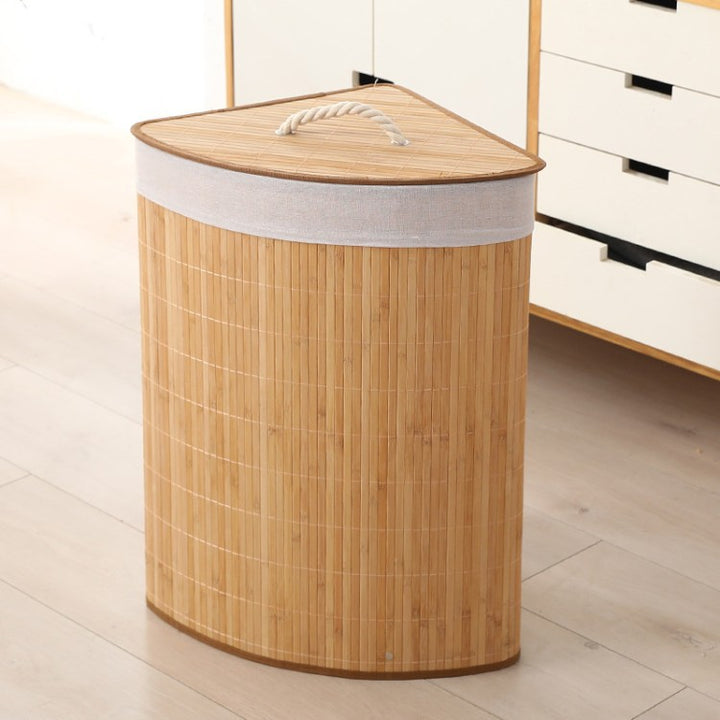 Premium laundry basket with dividers and handcrafted bamboo frame Kalsten