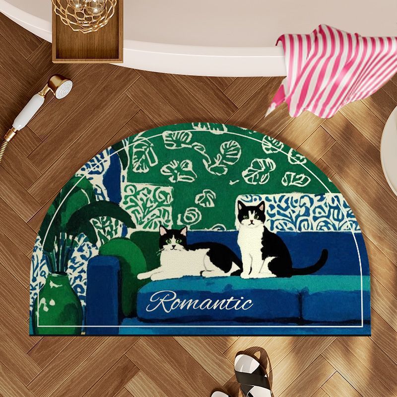 Cat-Themed Bath Mat Kalsten