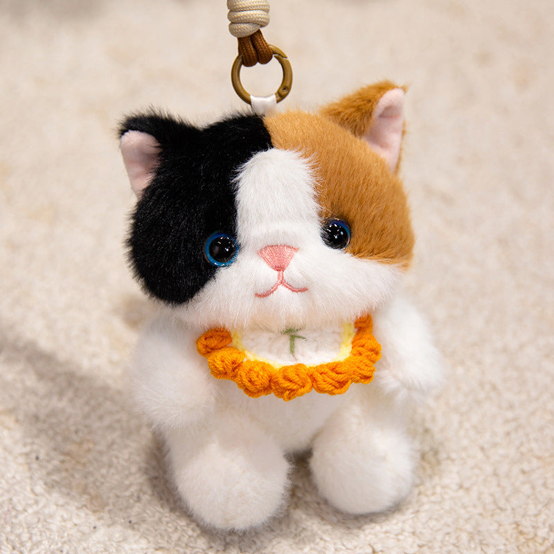 Plush Penguin Decorative Bag Charm with Crochet Bib and Spring-Loop Clip Kalsten