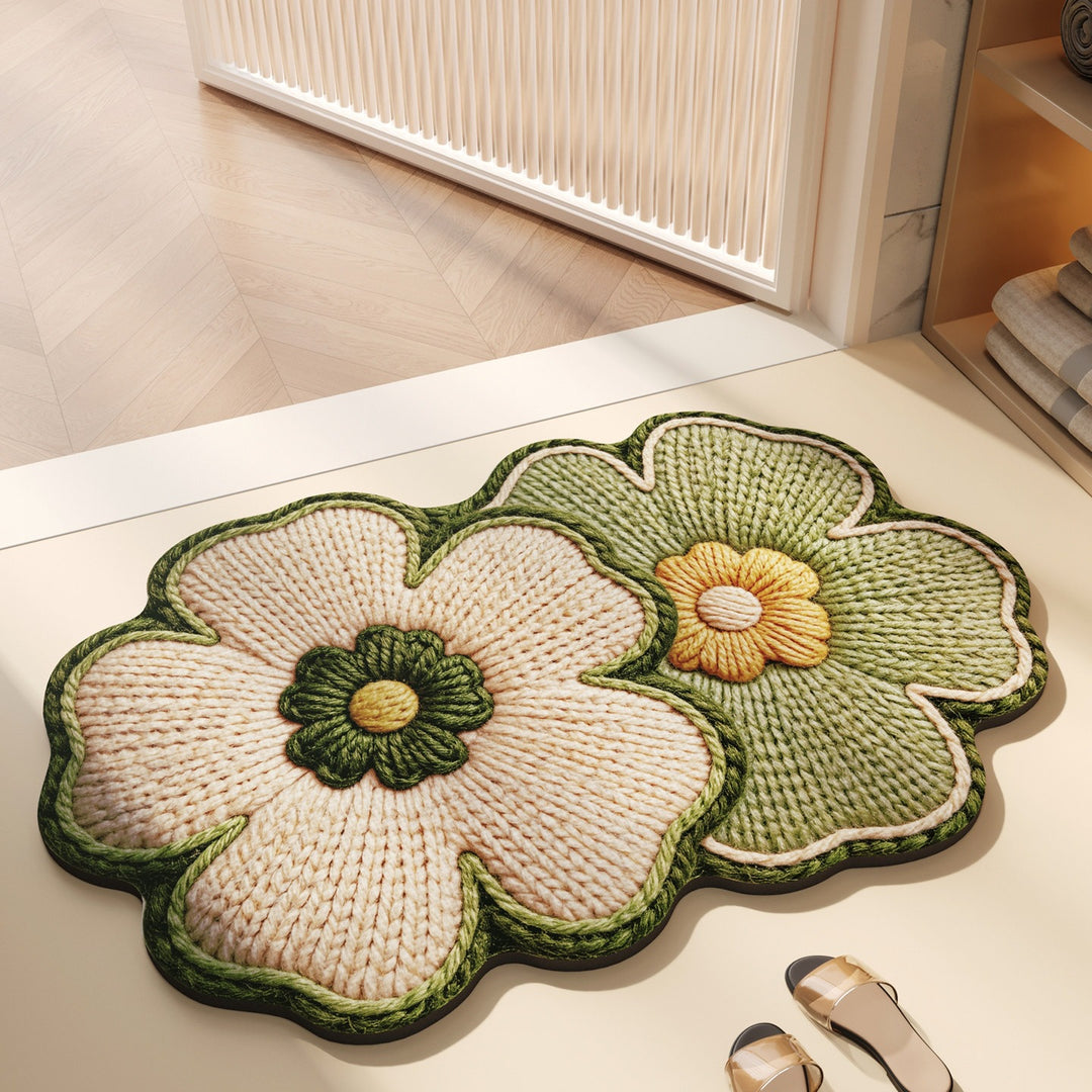 Floral Design Bath Mat