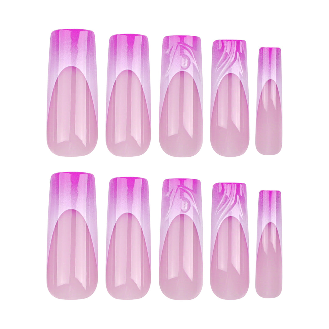 Elegant and artistic nail extensions with floral ombre design Kalsten