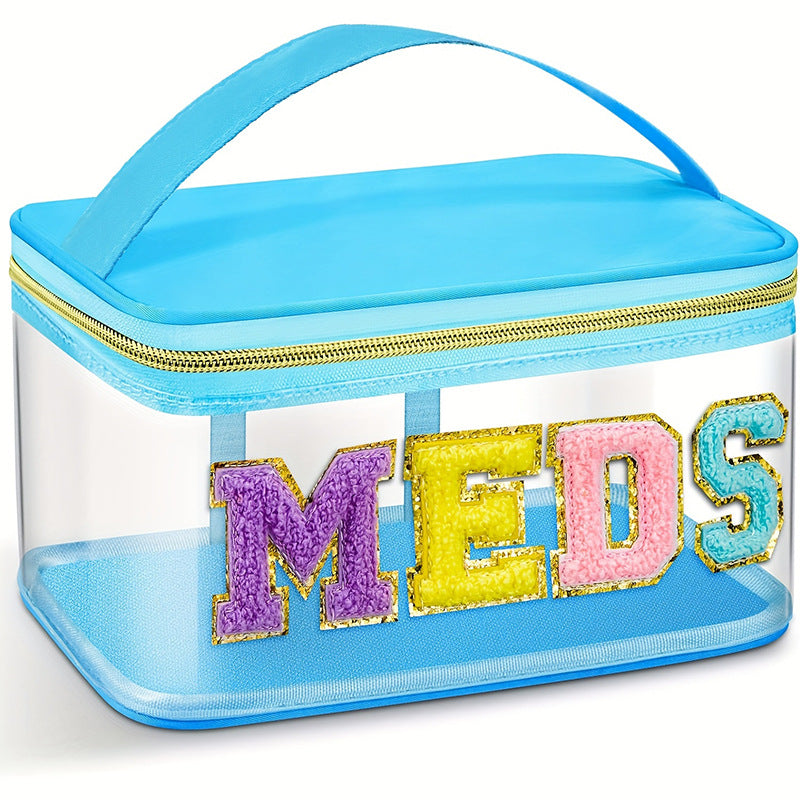 Transparent cosmetic organizer bag with glitter details Kalsten
