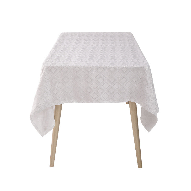 Woven jacquard tablecloth with diamond relief and easy-care cotton blend Kalsten