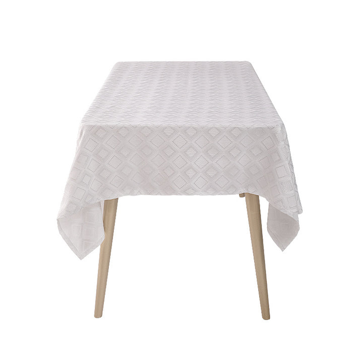 Woven jacquard tablecloth with diamond relief and easy-care cotton blend Kalsten