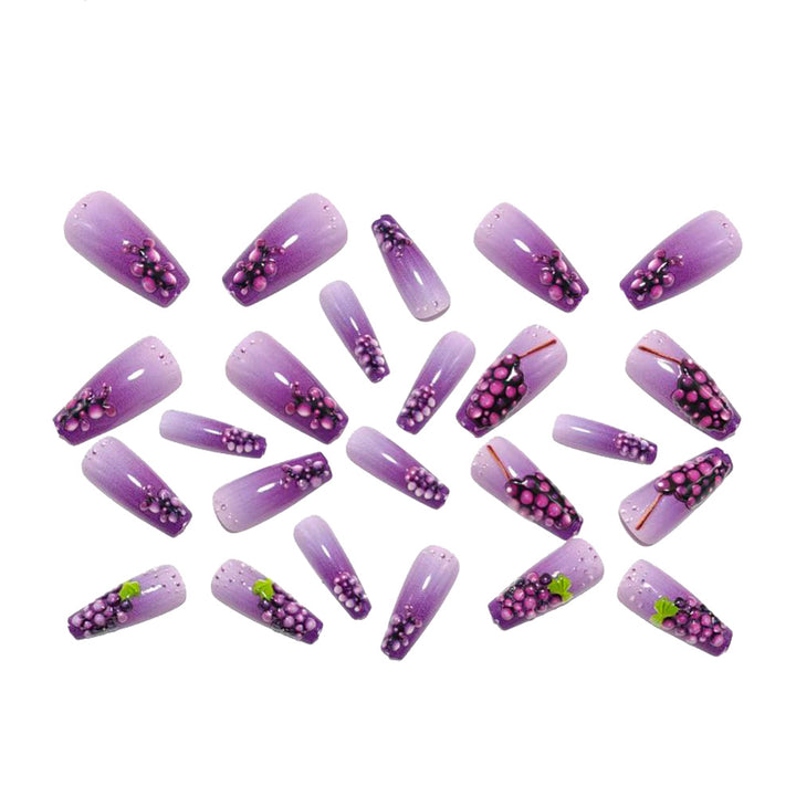 Artificial nails with detailed grape motifs Kalsten