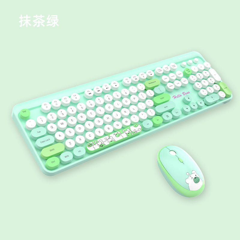 Cute Themed Wireless Keyboard and Mouse Set Kalsten