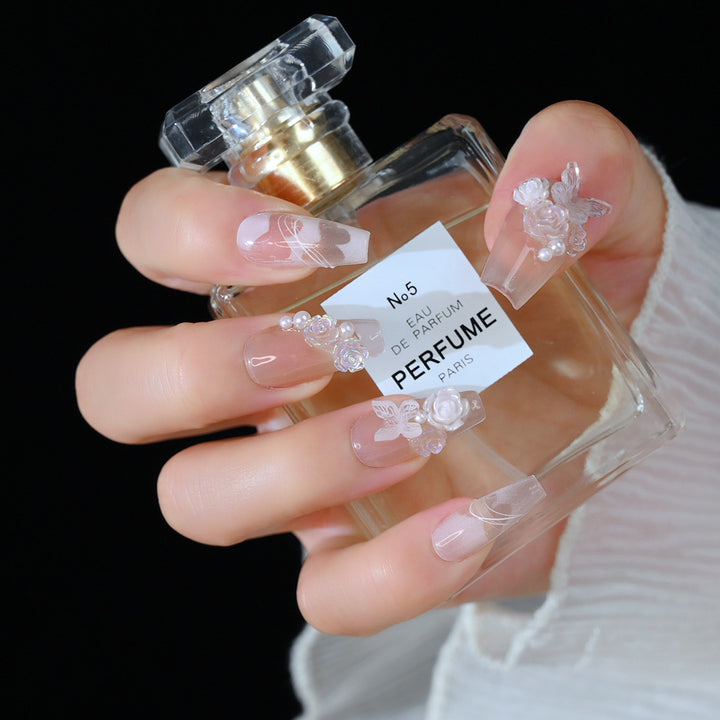 Elegant Floral Press-On Nail Set Kalsten