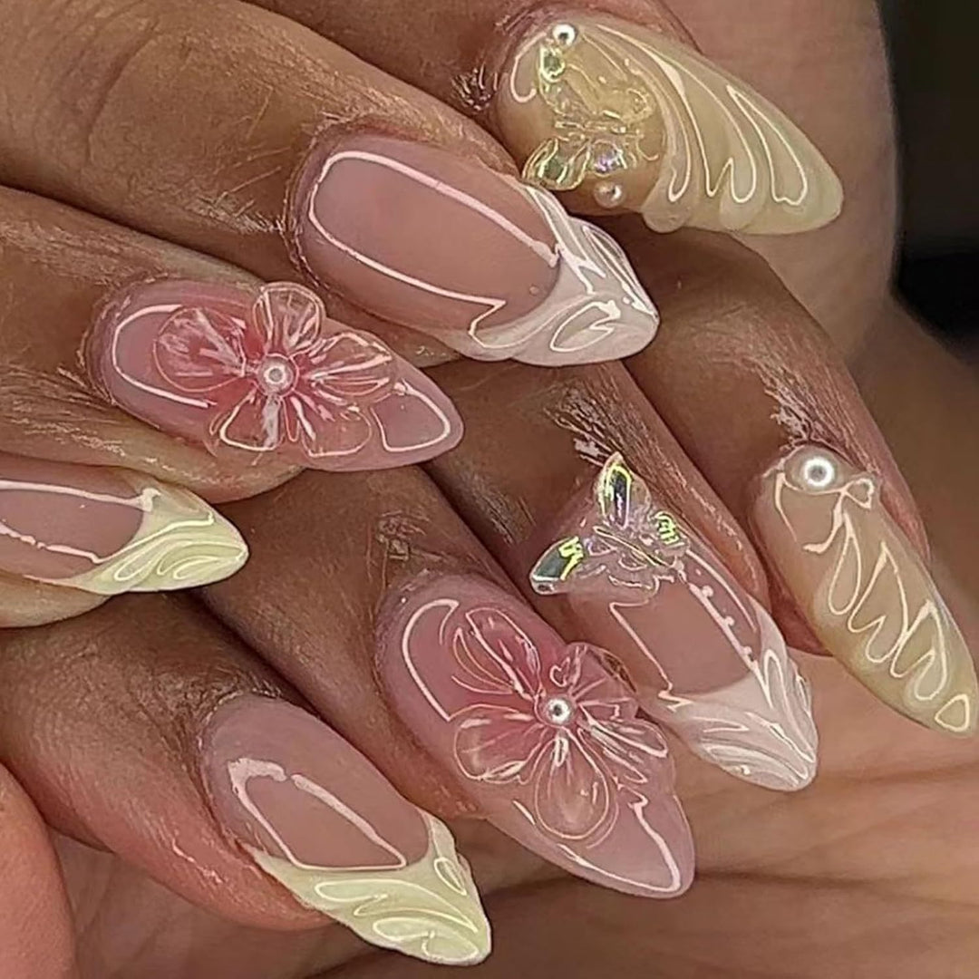 Elegant Floral Design Press-On Nails Kalsten