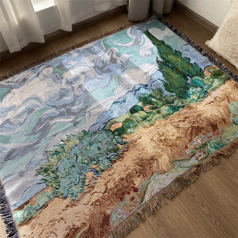 Artistic Landscape Tapestry Throw