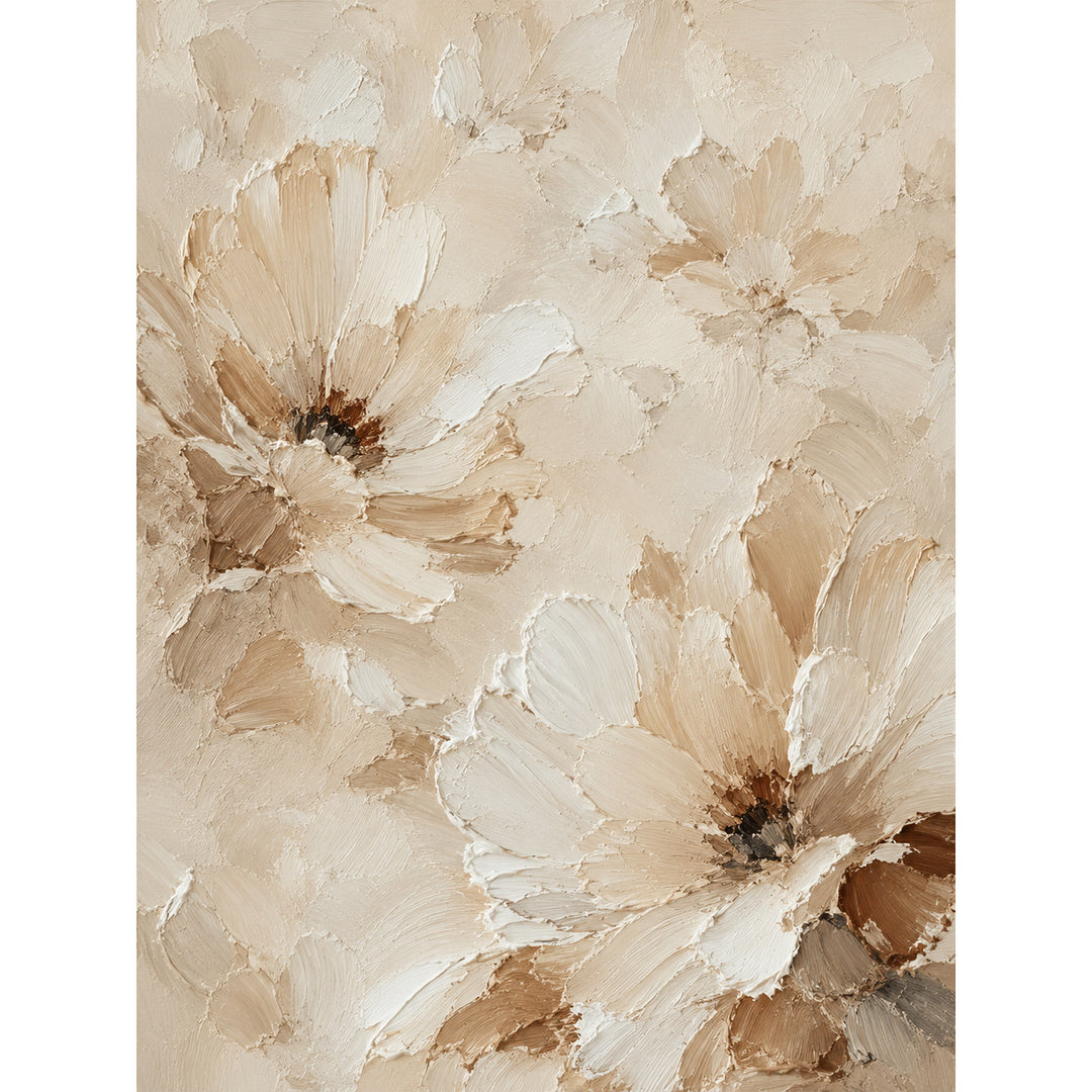 Textured Floral Canvas Wall Art for Home
