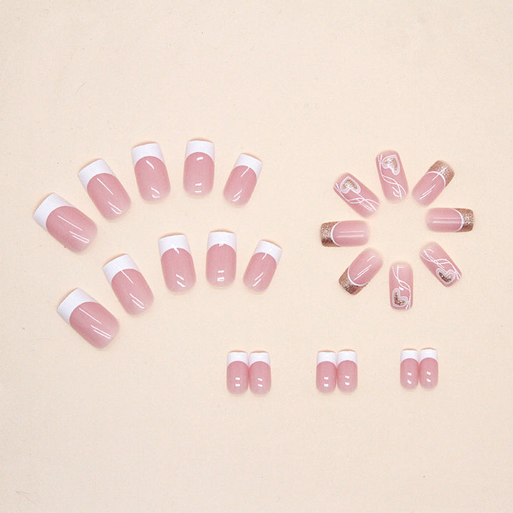 Heart-Design Press-On Nail Art Tips Kalsten