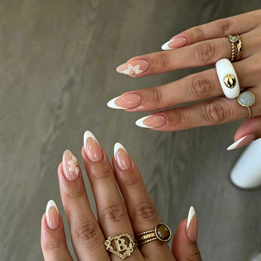 Elegant Press-On Nail Tips with Decorative Bow Kalsten