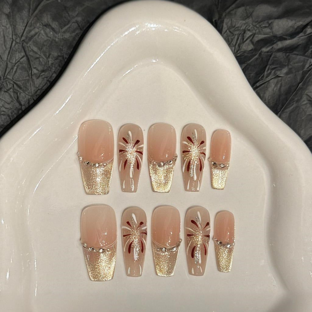 Elegant Floral Press-On Nail Design Kit Kalsten