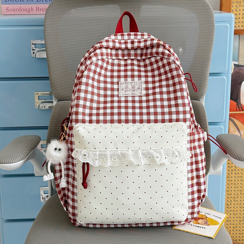 Cute Checkered Pattern Backpack Kalsten