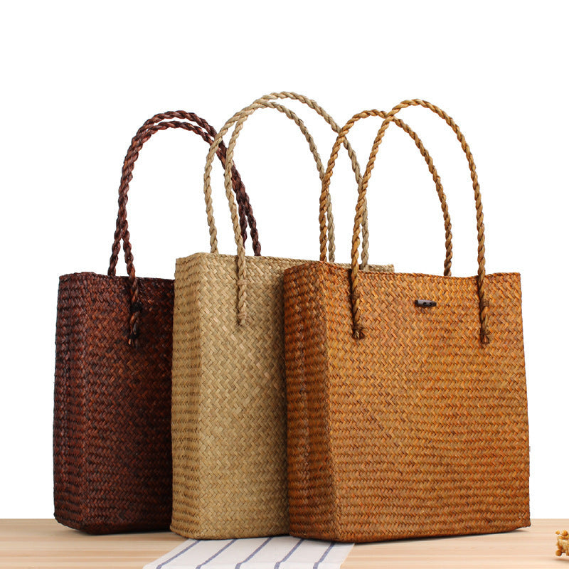 Hand-knotted tote bag made of natural wicker Kalsten
