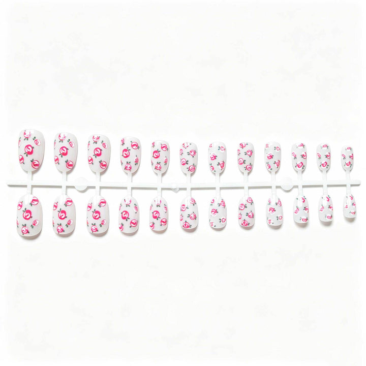 Floral Rose Design Nail Art