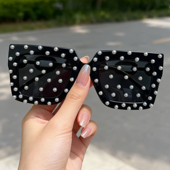 Decorative Pearl-Embellished Cat Eye Sunglasses Kalsten