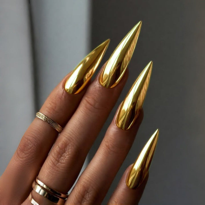 Extravagant Stiletto Press-On Nail Tips with Mirror Finish Kalsten