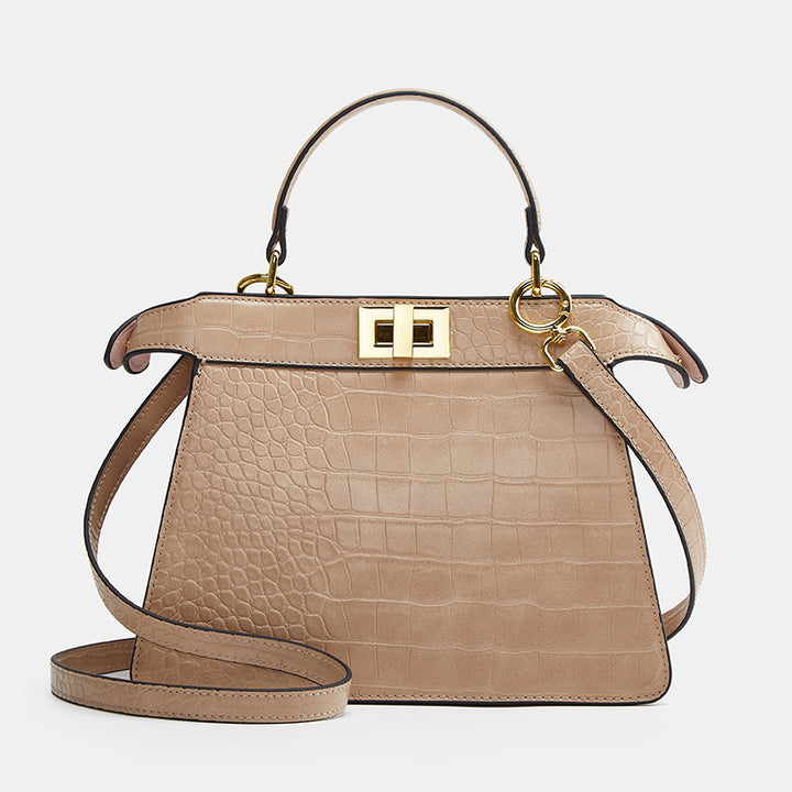 Crocodile Effect Structured Handbag
