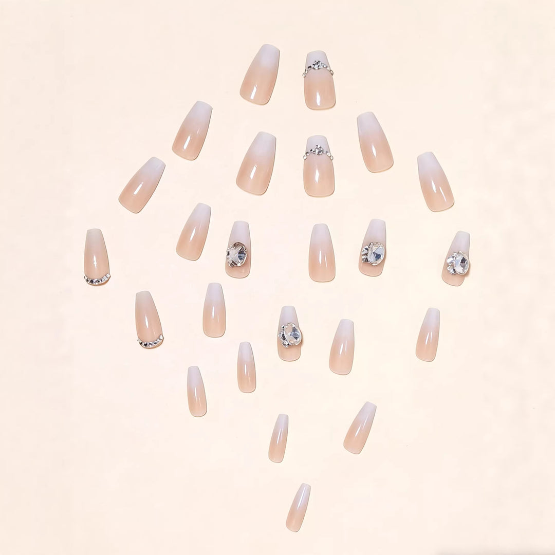 Luxurious Crystal-Embellished Press-On Nail Art Kalsten