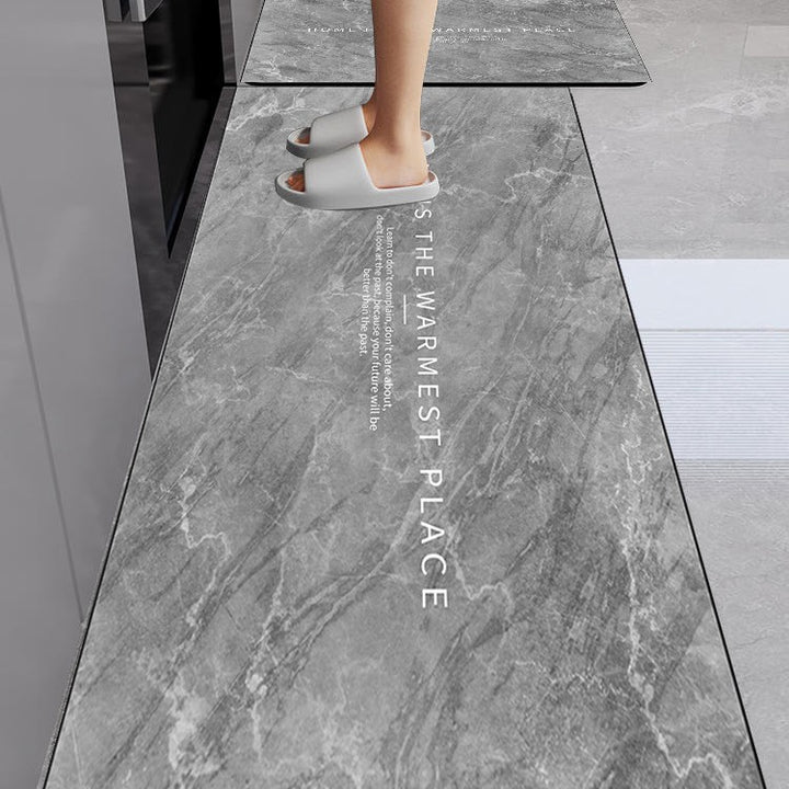 Marble-Printed Kitchen Floor Mat