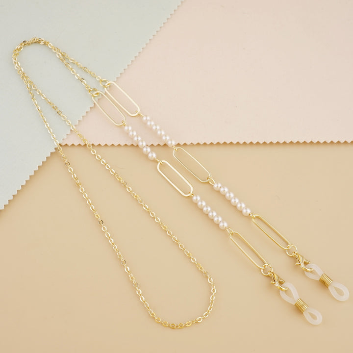Elegant Pearl and Link Eyewear Chain Kalsten