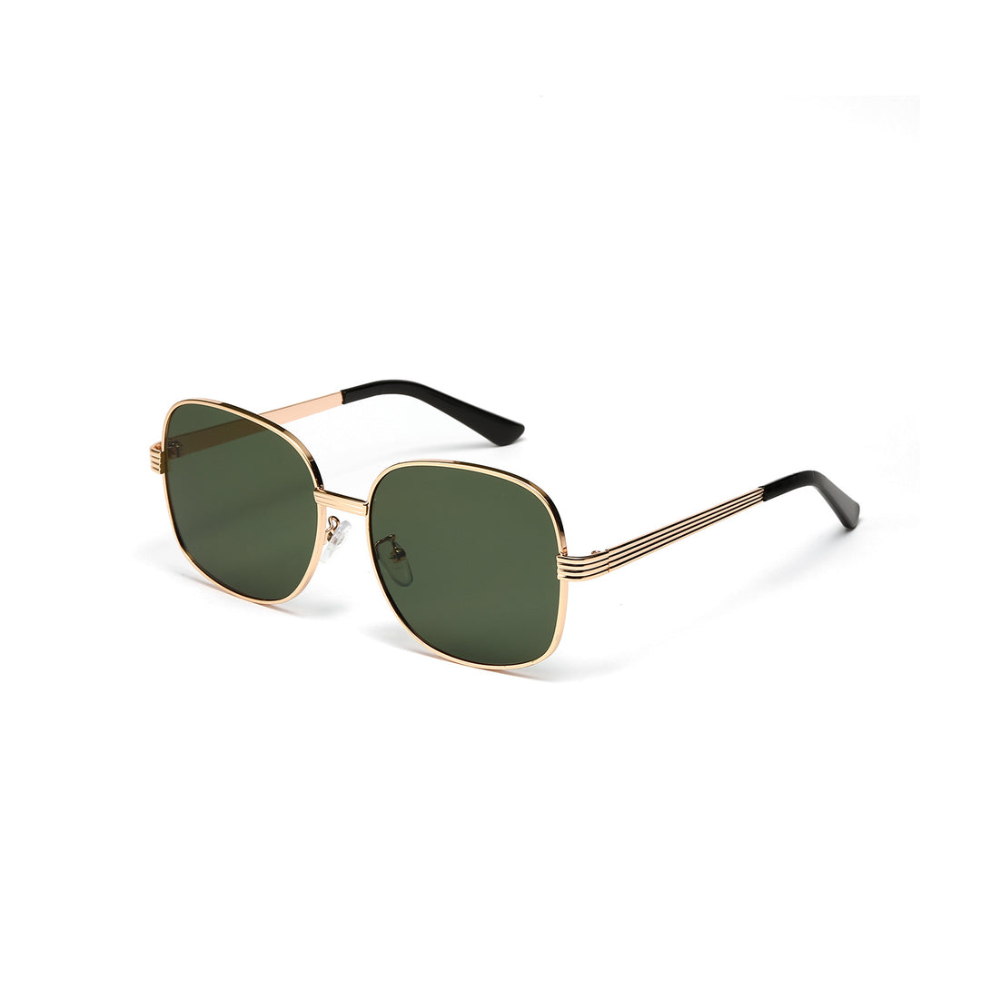 Ladies fashionable angular sunglasses with luxurious golden frame Kalsten