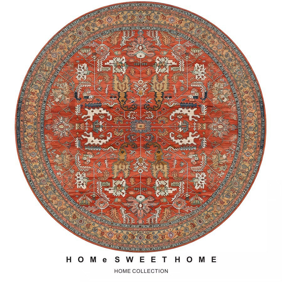 Vintage-Inspired Round Rug