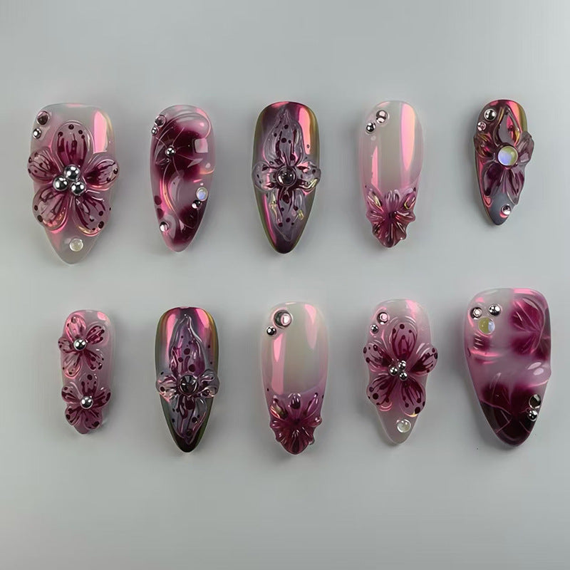 Floral 3D Press-On Nail Set Kalsten