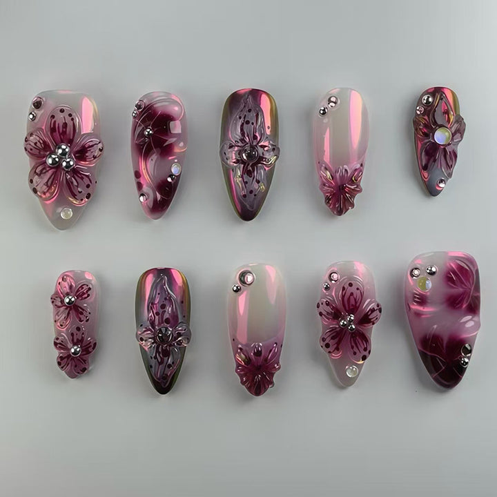 Floral 3D Press-On Nail Set Kalsten
