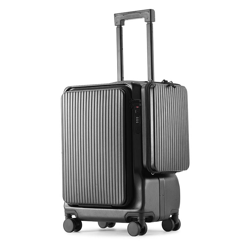 Versatile Expandable Dual-Compartment Hard-Shell Travel Trolley