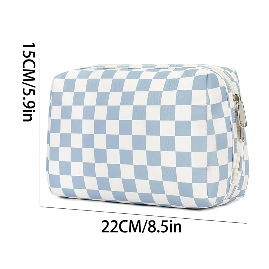 Stylish cosmetic bag with checked pattern Kalsten