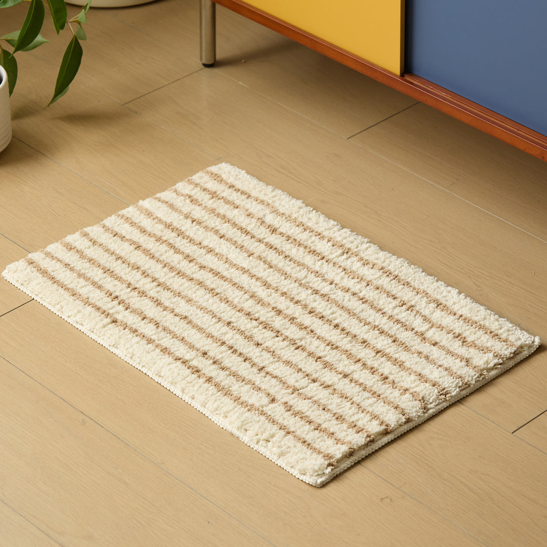 Cozy Striped Plush Bath Mat Kalsten