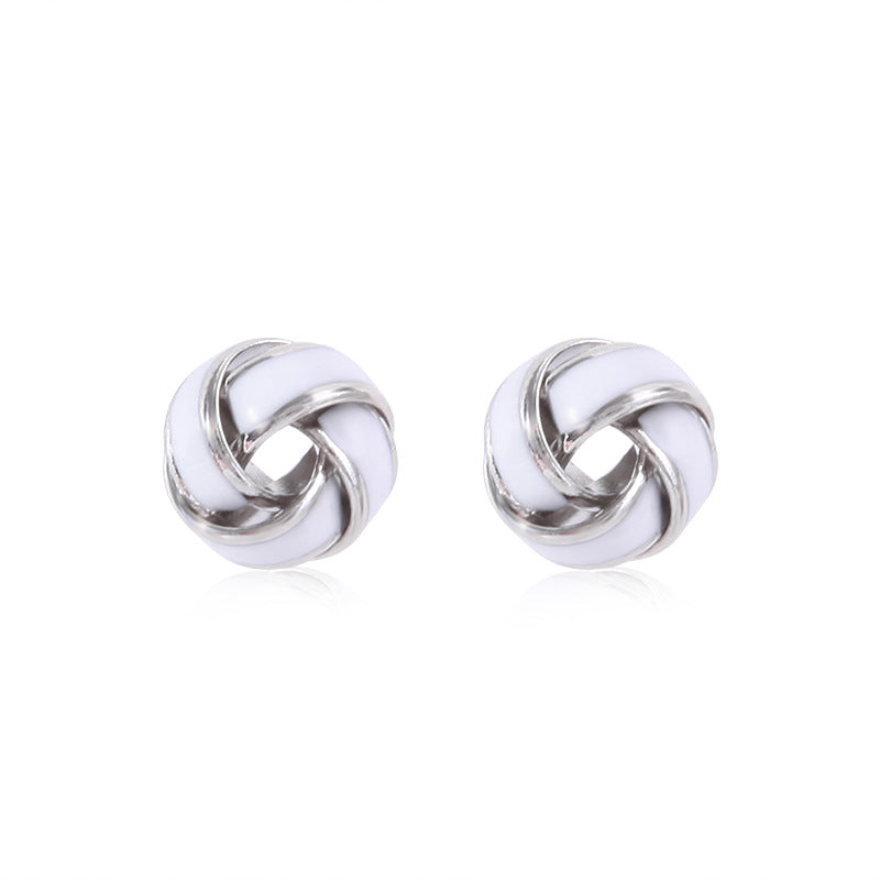 Women's star-shaped enamel earrings with USA flag motif and gold-plated fish Kalsten