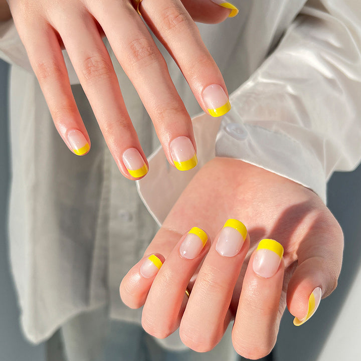Artful Nail Art with Fresh Yellow Accent Kalsten