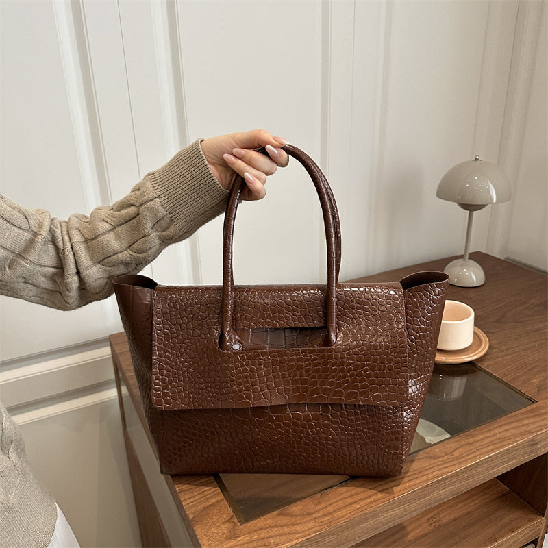 WoCrocodile Textured Structured Handbag Kalsten
