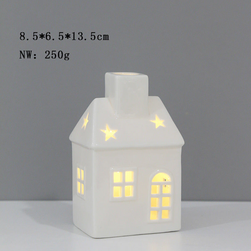 Ceramic House-Shaped Tea Light Holder Kalsten