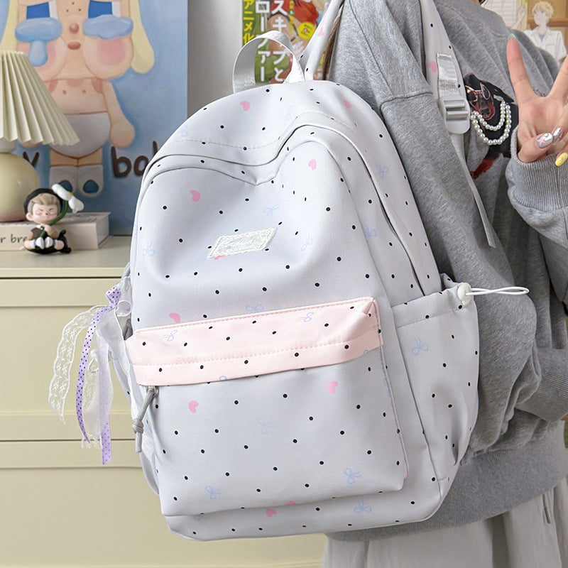 Charming Polka Dot School Backpack Kalsten