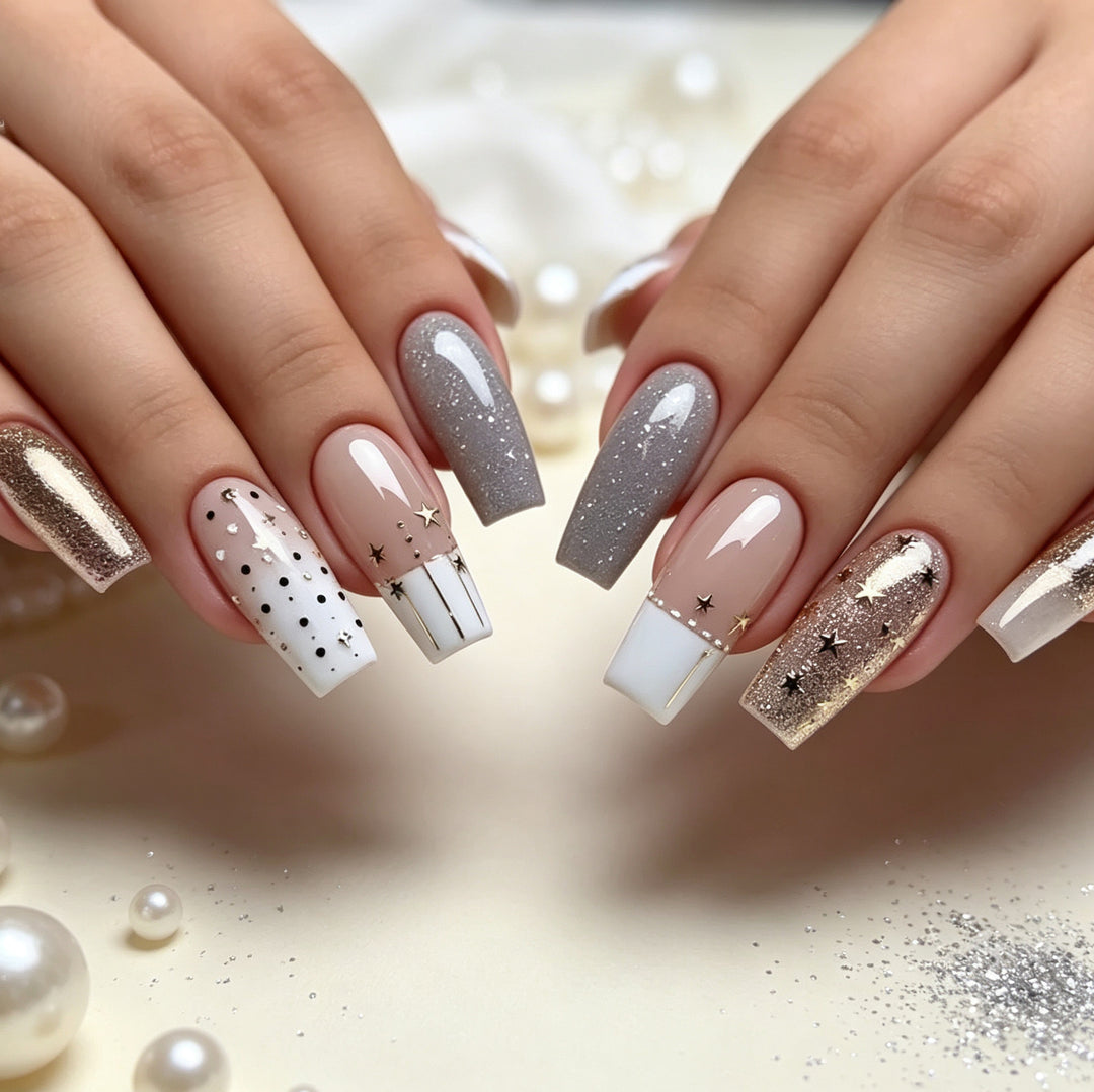 Elegant Starry Nail Art Kalsten